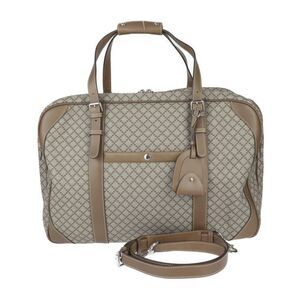 Gucci Boston Bag 267905 PVC Leather Brown Silver Hardware Diamante 2WAY